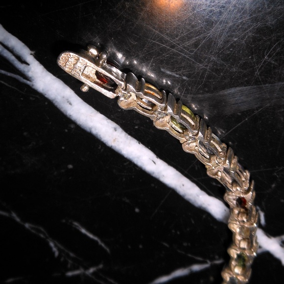 UP THAILAND 925 Sterling Silver Oval Multi Stone G - Picture 5 of 7